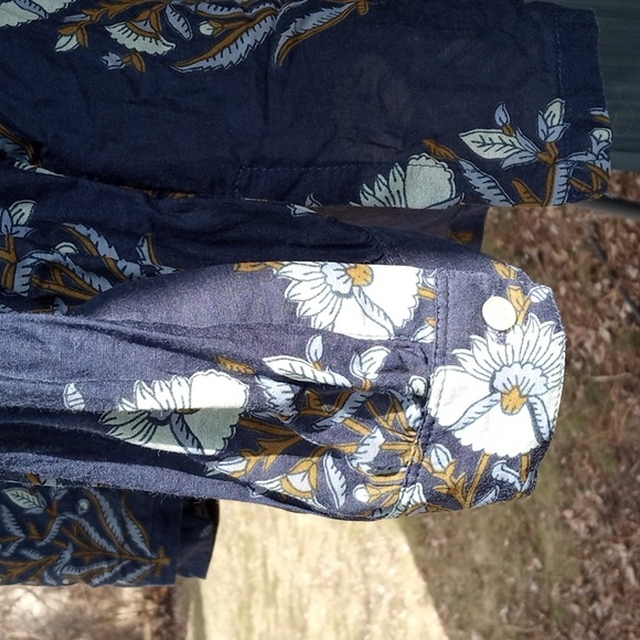 LOFT cotton rayon sheer oversized top Sm - Picture 2 of 11